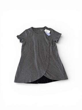 Motherhood Nursing T-Shirt.  Charcoal Gray Short Sleeve.